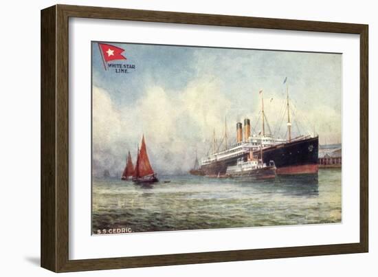 Künstler S.S.Cedric, White Star Line, Dampfer, Tuck-null-Framed Giclee Print