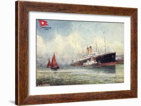 Künstler S.S.Cedric, White Star Line, Dampfer, Tuck-null-Framed Giclee Print