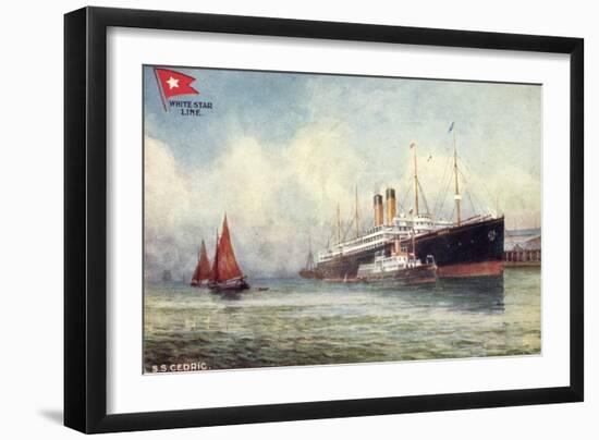 Künstler S.S.Cedric, White Star Line, Dampfer, Tuck-null-Framed Giclee Print