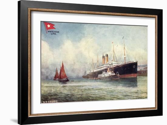 Künstler S.S.Cedric, White Star Line, Dampfer, Tuck-null-Framed Giclee Print