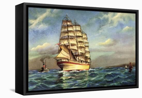 Künstler Segelschiff, 3 Master Auf See, Boote-null-Framed Premier Image Canvas