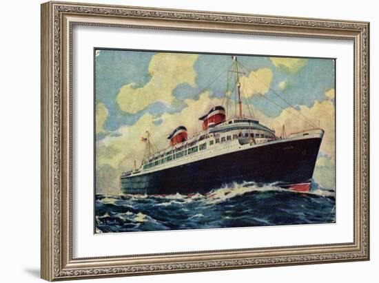 Künstler United States Lines, S.S. America, Steamer-null-Framed Giclee Print