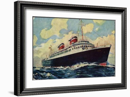 Künstler United States Lines, S.S. America, Steamer-null-Framed Giclee Print