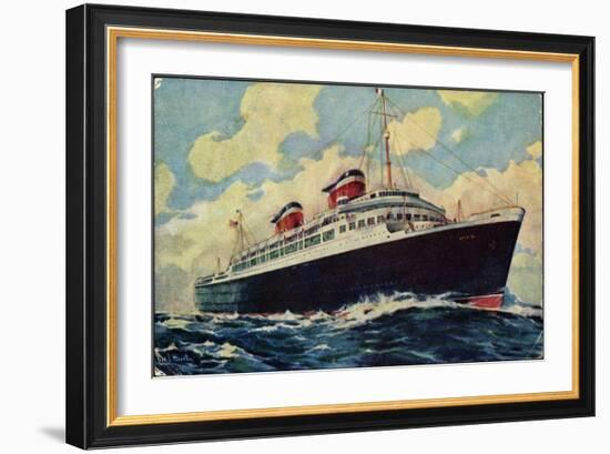 Künstler United States Lines, S.S. America, Steamer-null-Framed Giclee Print