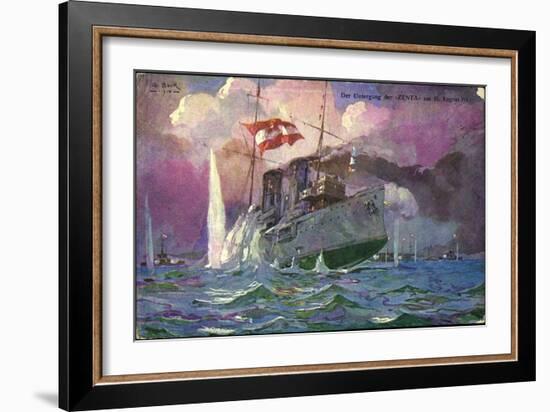 Künstler Untergang Der S.M.S Zenta, August 1914-null-Framed Giclee Print