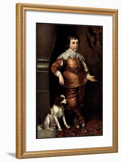 Künstler Van Dyck, Sohn Karls I. Von England, Hund-null-Framed Giclee Print