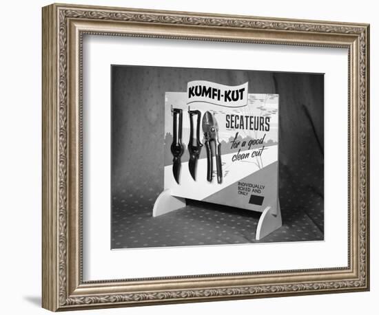 Kumfi-Kut range of Secateurs from Champion Scissors, Mexborough, Yorkshire, 1962-Michael Walters-Framed Photographic Print