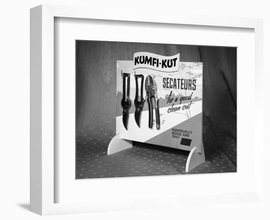 Kumfi-Kut range of Secateurs from Champion Scissors, Mexborough, Yorkshire, 1962-Michael Walters-Framed Photographic Print