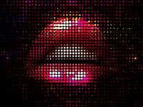 Nightlife Fashion Vector Illustration of Sexy Mosaic Lips over Glittering Background-Kundra-Art Print