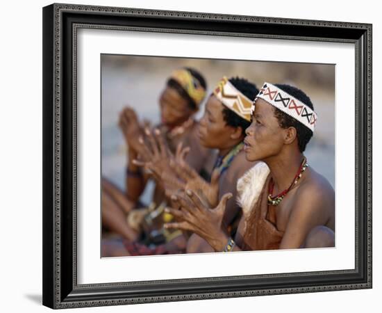 Kung Women Sing and Clap their Hands, They are San Hunter-Gatherers, Often Referred to as Bushmen-Nigel Pavitt-Framed Photographic Print