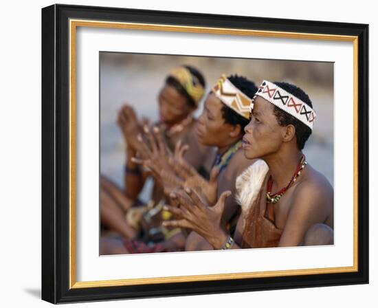 Kung Women Sing and Clap their Hands, They are San Hunter-Gatherers, Often Referred to as Bushmen-Nigel Pavitt-Framed Photographic Print