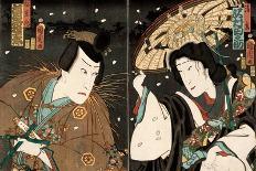 Lady Samurai with Umbrella-Kunichika toyohara-Framed Giclee Print