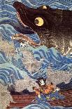 Shimamura Danjo Takanori Riding the Waves on the Backs of Large Crabs-Kuniyoshi Utagawa-Giclee Print