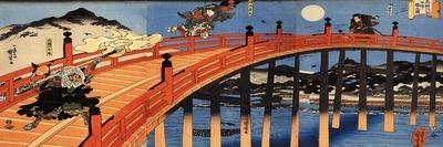 Tamatori Being Pursued by a Dragon-Kuniyoshi Utagawa-Giclee Print