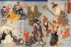 Samurai on the Small Boat-Kuniyoshi Utagawa-Giclee Print