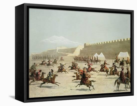 Kurdish and Tatar Warriors, Sadar Abbat, Armenia, Plate 15, Book on Caucasuss, c.1847-Grigori Grigorevich Gagarin-Framed Premier Image Canvas