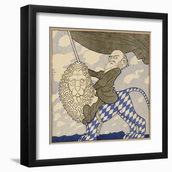 Kurt Eisner I, Eisner Rides the Lion Triumphantly Having Organized the Munich Revolution-Olaf Gulbransson-Framed Art Print