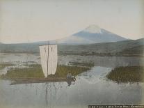 Japan: Mount Fuji-Yama (Fuji Yama) with a Sailing Boat in the Foreground on Lake Hokome, 1875 (Albu-Kusakabe Kimbei-Giclee Print