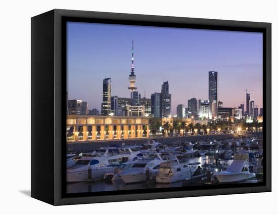 Kuwait City and Sharq Souk Marina, Kuwait-Walter Bibikow-Framed Premier Image Canvas