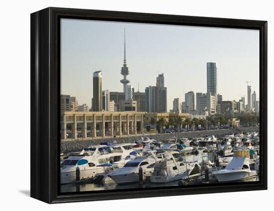 Kuwait City and Sharq Souk Marina, Kuwait-Walter Bibikow-Framed Premier Image Canvas