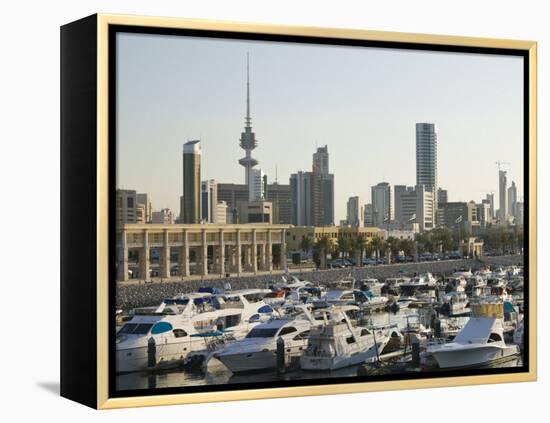 Kuwait City and Sharq Souk Marina, Kuwait-Walter Bibikow-Framed Premier Image Canvas