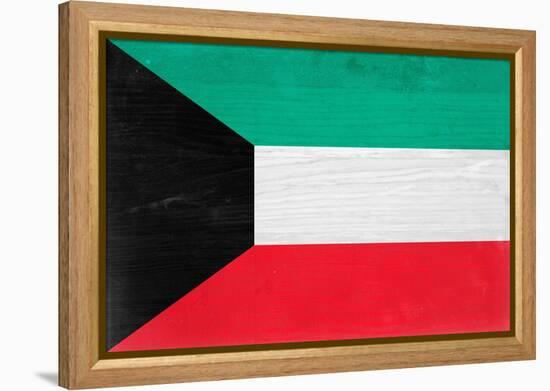 Kuwait Flag Design with Wood Patterning - Flags of the World Series-Philippe Hugonnard-Framed Stretched Canvas