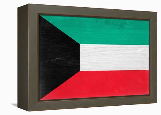 Kuwait Flag Design with Wood Patterning - Flags of the World Series-Philippe Hugonnard-Framed Stretched Canvas