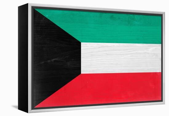 Kuwait Flag Design with Wood Patterning - Flags of the World Series-Philippe Hugonnard-Framed Stretched Canvas