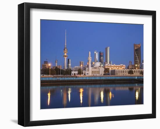 Kuwait, Kuwait City, City Skyline Reflecting in  Harbour-Jane Sweeney-Framed Photographic Print