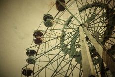 Aged Vintage Photo of Carnival Ferris Wheel with Toned F/X-Kuzma-Framed Premier Image Canvas