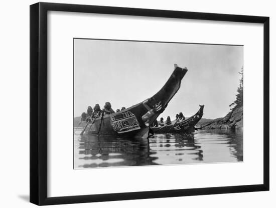 Kwakiutl Canoes, c1914-Edward S. Curtis-Framed Giclee Print