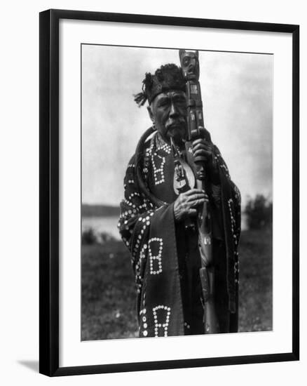 Kwakiutl Chief, C1914-Edward S. Curtis-Framed Photographic Print