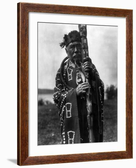 Kwakiutl Chief, C1914-Edward S. Curtis-Framed Photographic Print