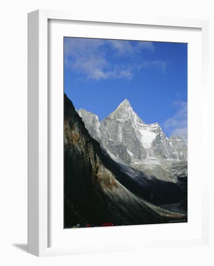 Kya Jo Ri Mountain from Machermo, Machermo, Himalayas, Nepal, Asia-Alison Wright-Framed Photographic Print