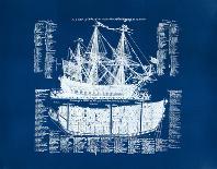 'Old Ship Diagram (blue)' Serigraph - Kyle & Courtney Harmon | Art.com