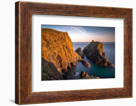 Kynance Cove in late evening, Lizard National Nature Reserve, Lizard Peninsula, England-Andrew Michael-Framed Photographic Print