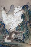 A Wolf Attacked by White Eagle-Kyosai Kawanabe-Giclee Print