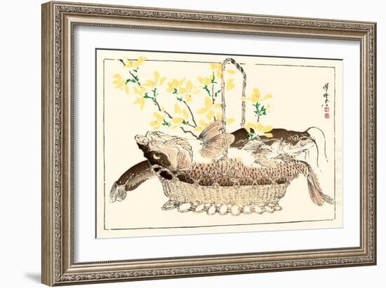 Kyosai Rakuga - Catfish-Kyosai Kawanabe-Framed Giclee Print