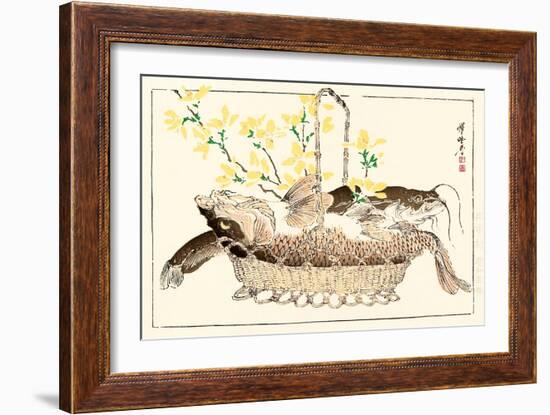 Kyosai Rakuga - Catfish-Kyosai Kawanabe-Framed Giclee Print