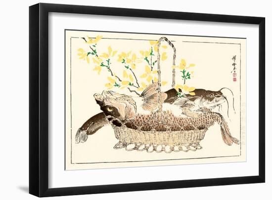 Kyosai Rakuga - Catfish-Kyosai Kawanabe-Framed Giclee Print