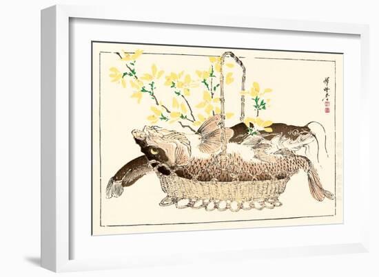 Kyosai Rakuga - Catfish-Kyosai Kawanabe-Framed Giclee Print