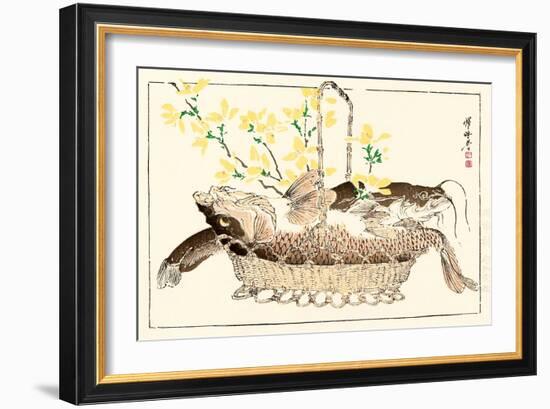 Kyosai Rakuga - Catfish-Kyosai Kawanabe-Framed Giclee Print