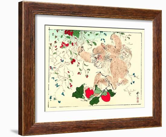 Kyosai Rakuga - Monkeys-Kyosai Kawanabe-Framed Giclee Print