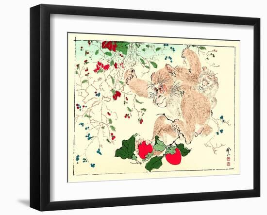 Kyosai Rakuga - Monkeys-Kyosai Kawanabe-Framed Giclee Print