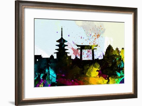 Kyoto City Skyline-NaxArt-Framed Art Print