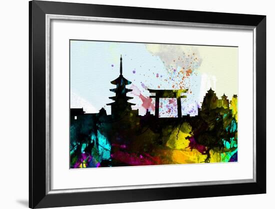 Kyoto City Skyline-NaxArt-Framed Art Print