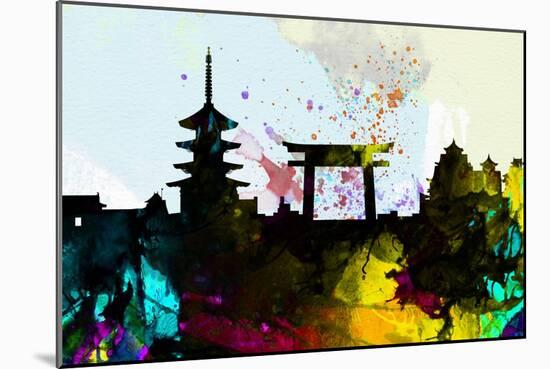 Kyoto City Skyline-NaxArt-Mounted Art Print