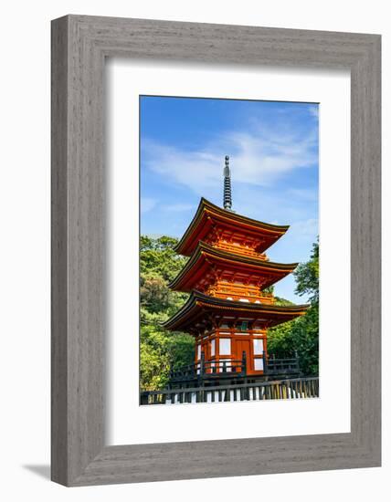 Kyoto, Japan. Three-storied pagoda at Taisan-ji Temple nearby Kiyomizu-dera Temple-Miva Stock-Framed Photographic Print