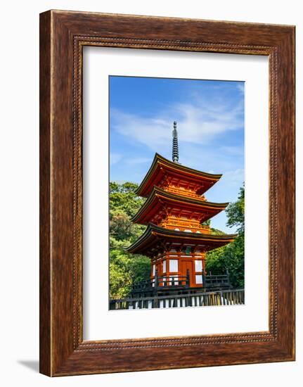 Kyoto, Japan. Three-storied pagoda at Taisan-ji Temple nearby Kiyomizu-dera Temple-Miva Stock-Framed Photographic Print