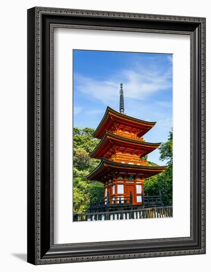 Kyoto, Japan. Three-storied pagoda at Taisan-ji Temple nearby Kiyomizu-dera Temple-Miva Stock-Framed Photographic Print